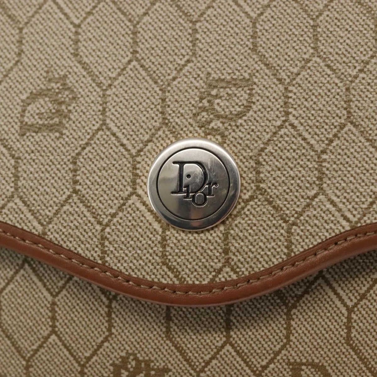 Christian Dior Vintage Honeycomb Flap Crossbody Bag Canvas and Leather - Image 12