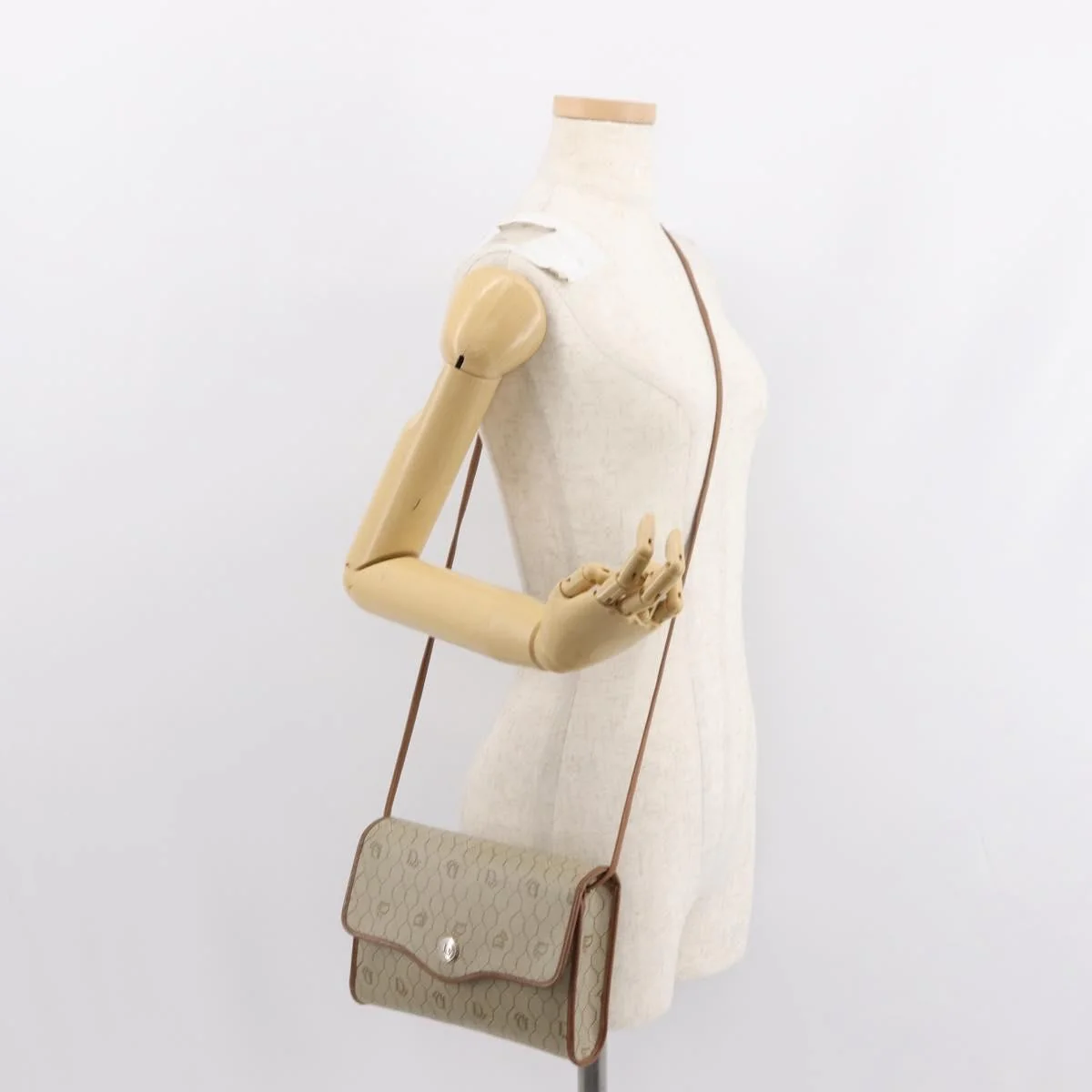 Christian Dior Vintage Honeycomb Flap Crossbody Bag Canvas and Leather - Image 13