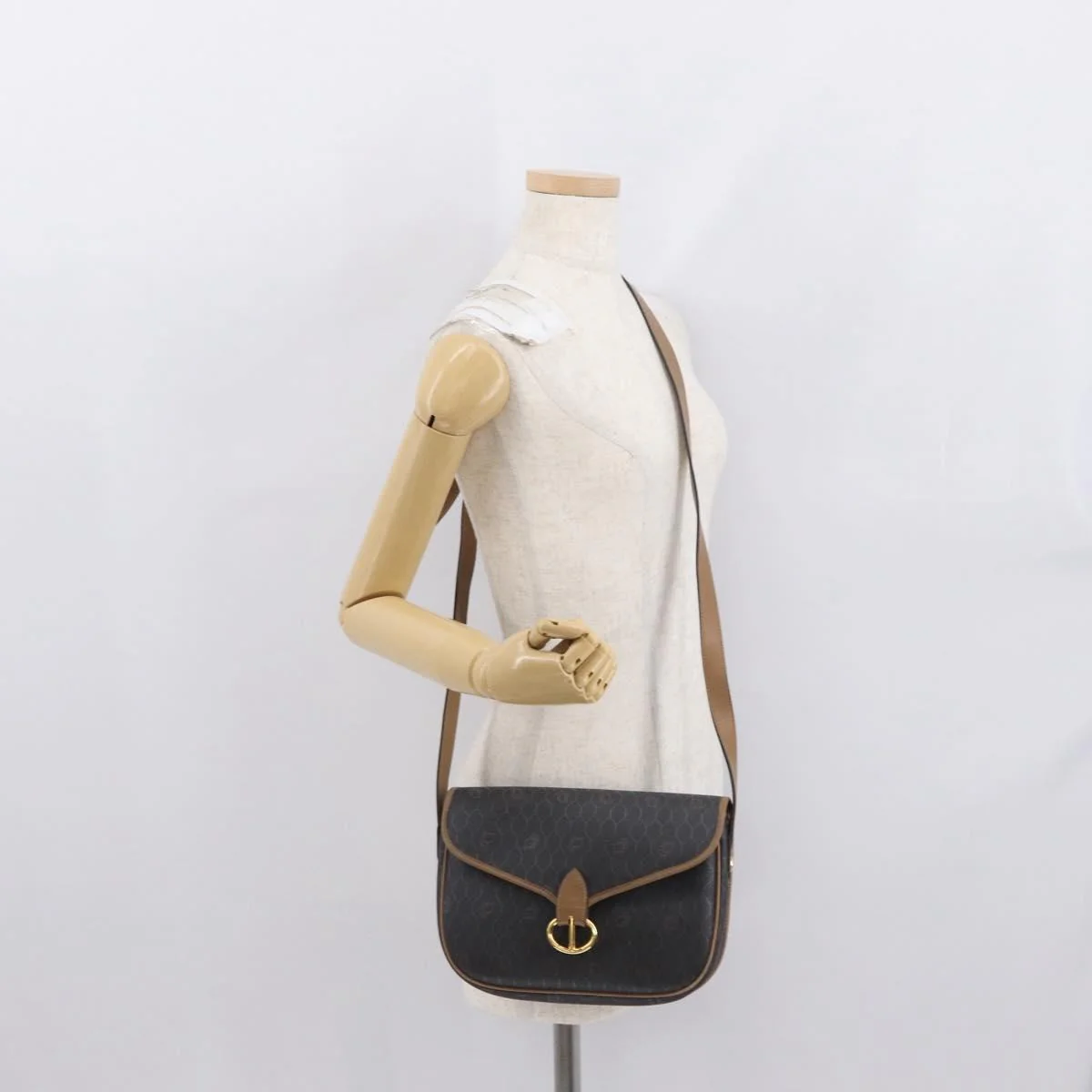 Christian Dior Vintage Honeycomb Flap Crossbody Bag Canvas and Leather - Image 14