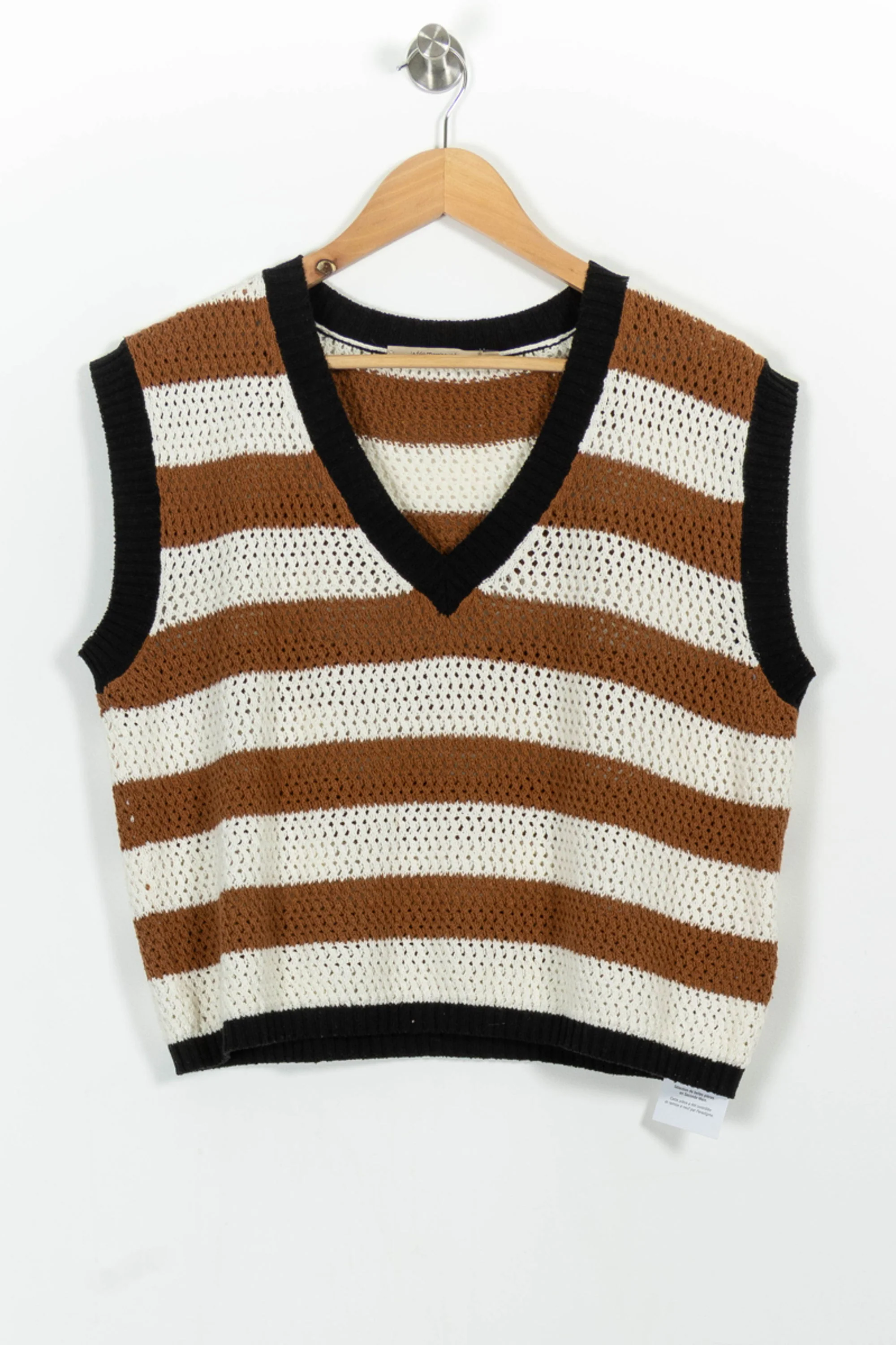 Débardeur Marron et Blanc - Taille L/40 - Image 2