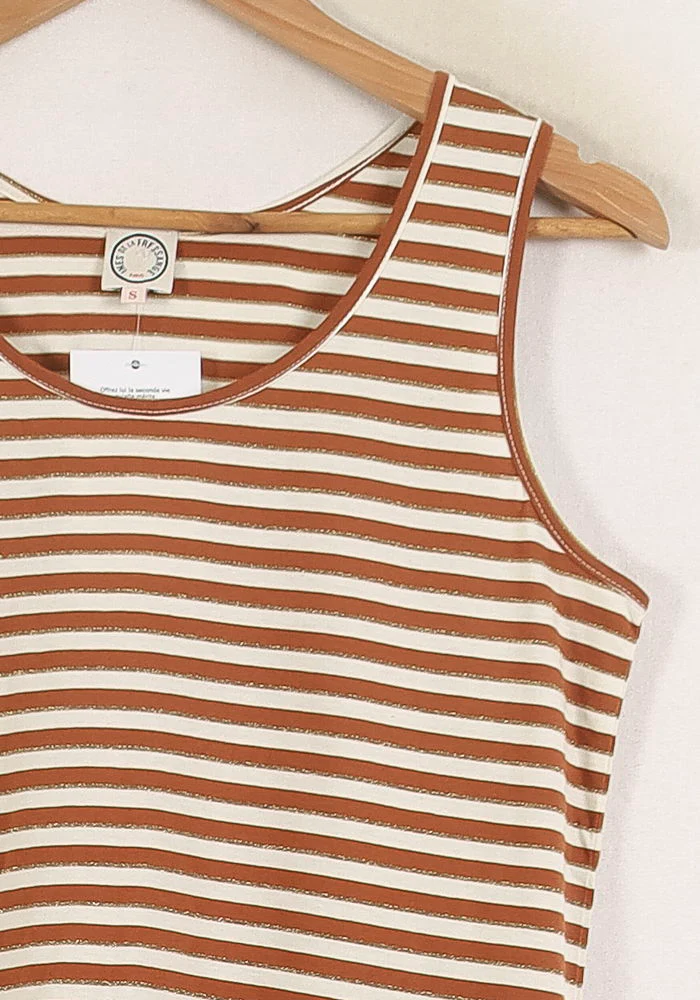 Débardeur Marron et Blanc - Taille S/36 - Image 3