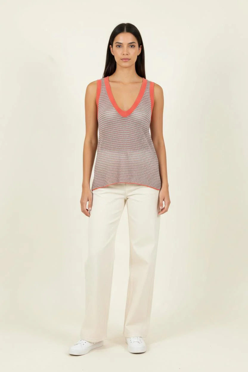 Débardeur Rose et Gris - Taille M/38