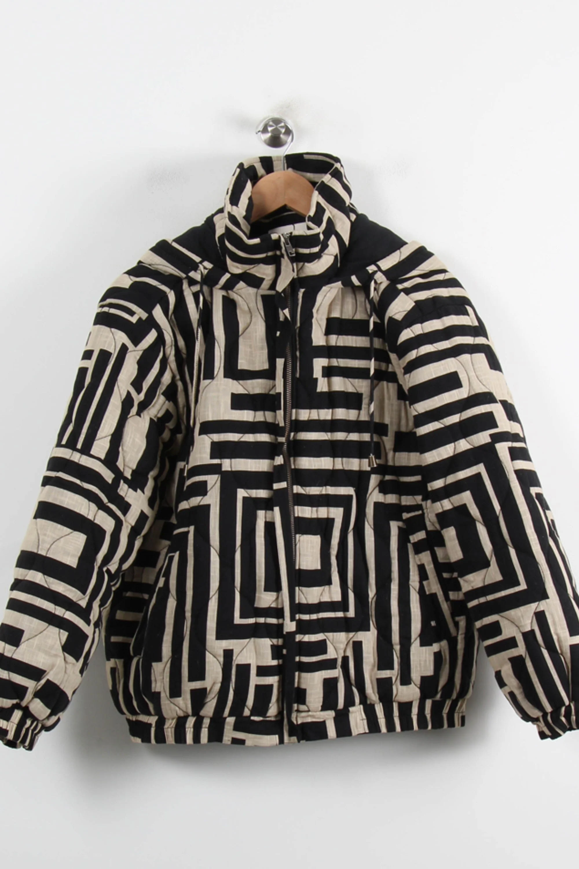 Doudoune Noire et Beige - Taille L/40 - Image 2