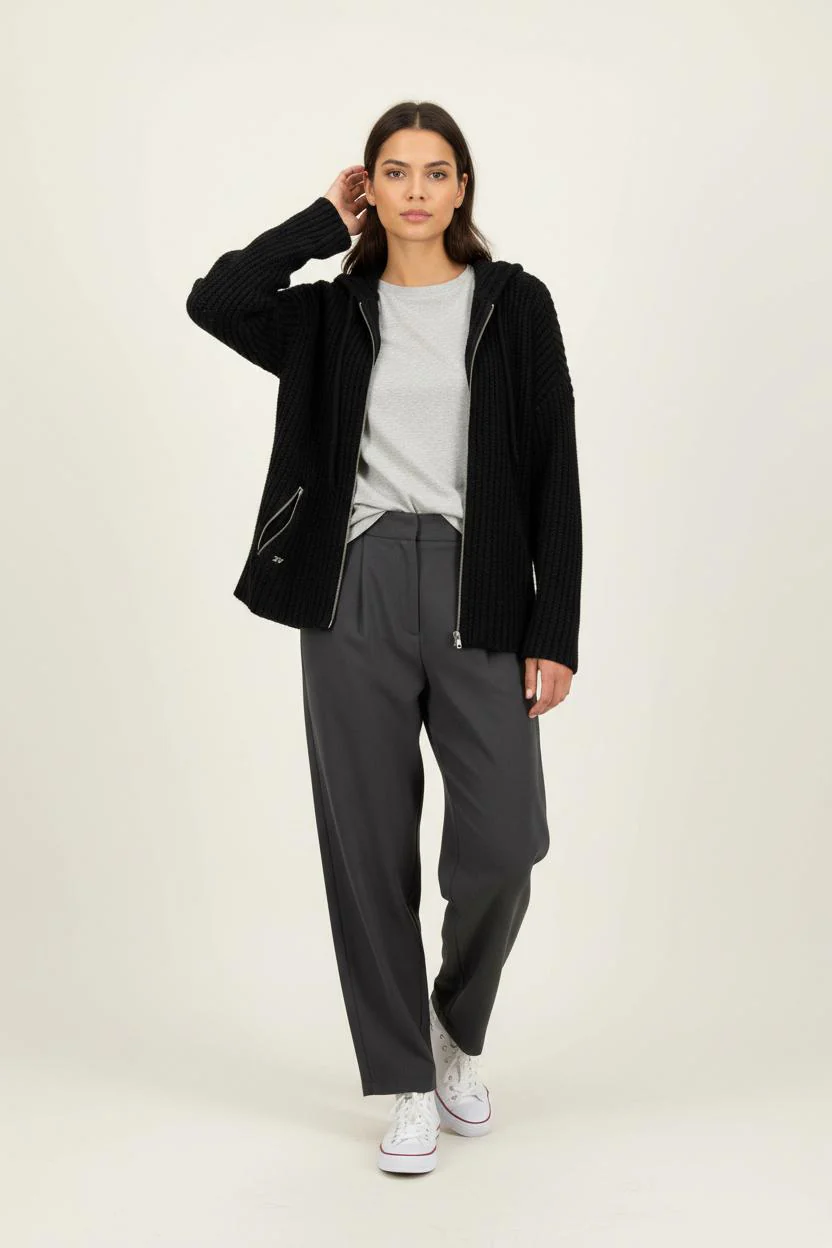 Gilet À Capuche Noir - Taille S/36