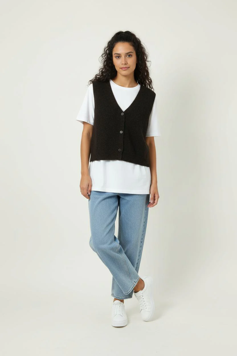 Gilet Marron - Taille XS/34