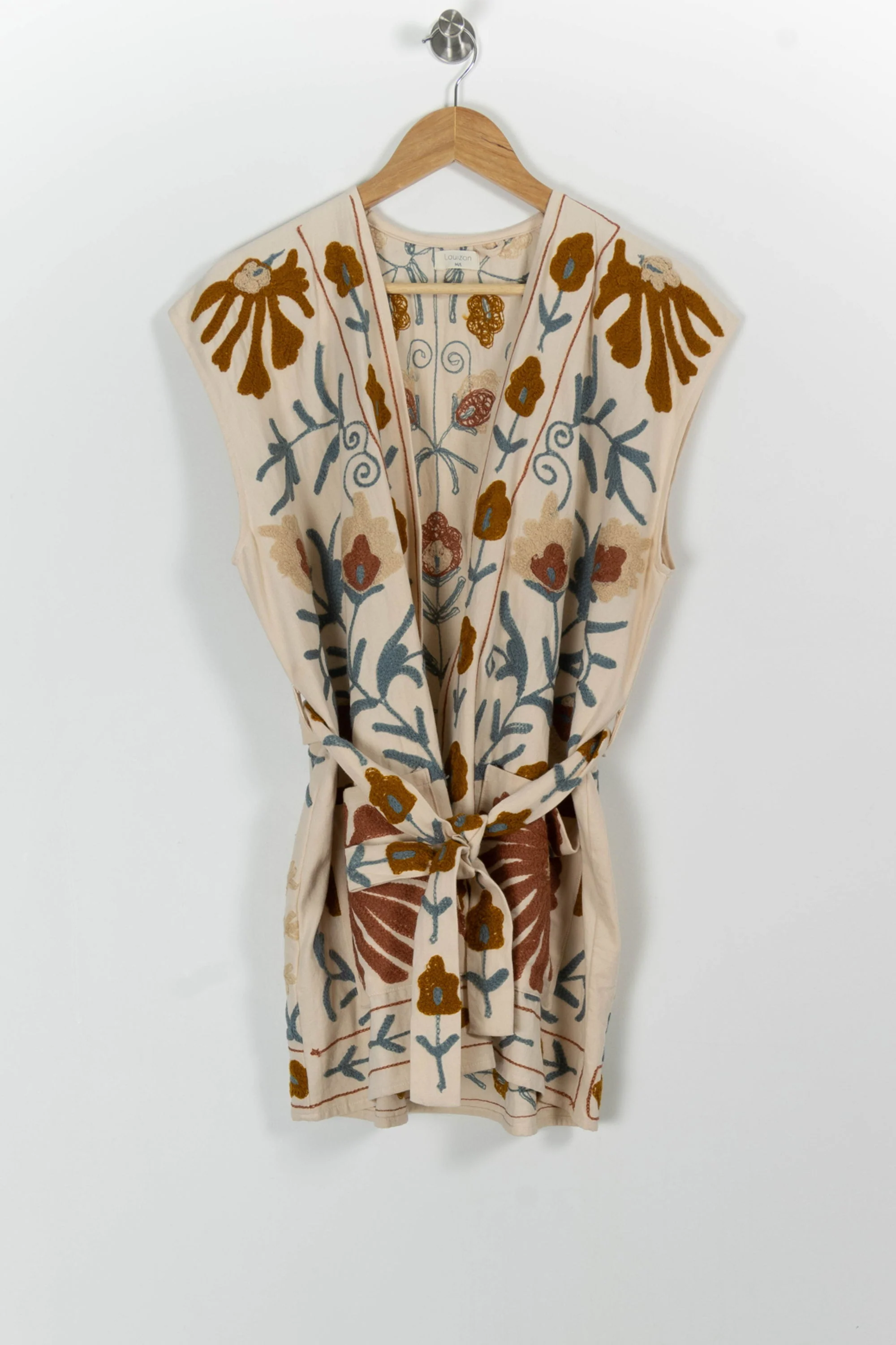 Gilet Sans Manches Beige et Marron - Taille L/40 - Image 2