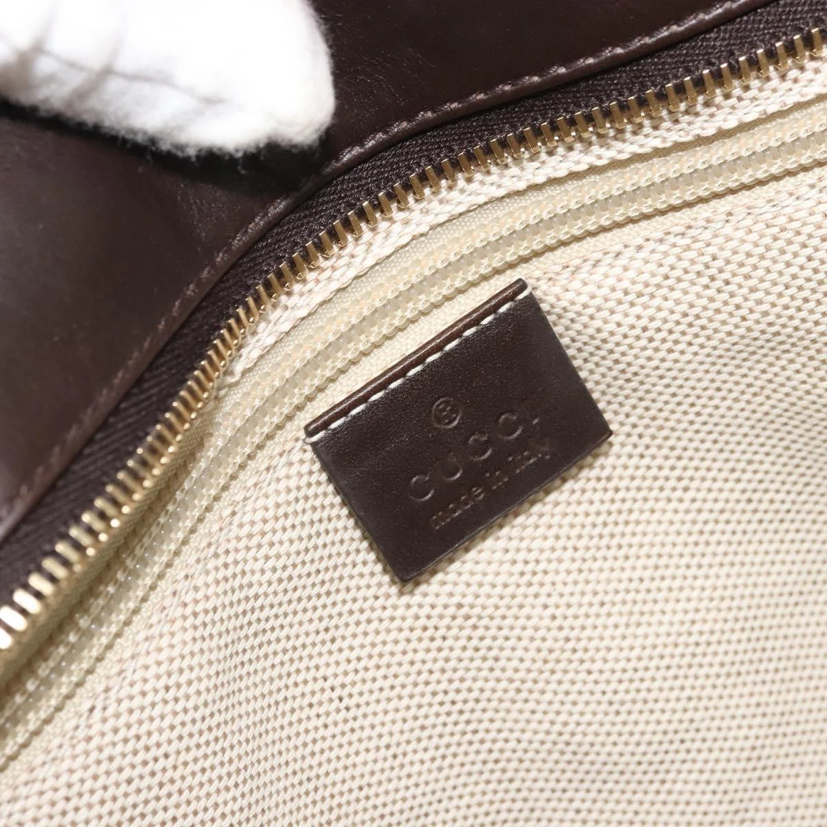 Gucci Original Zip Tote GG Canvas with Leather - Image 7