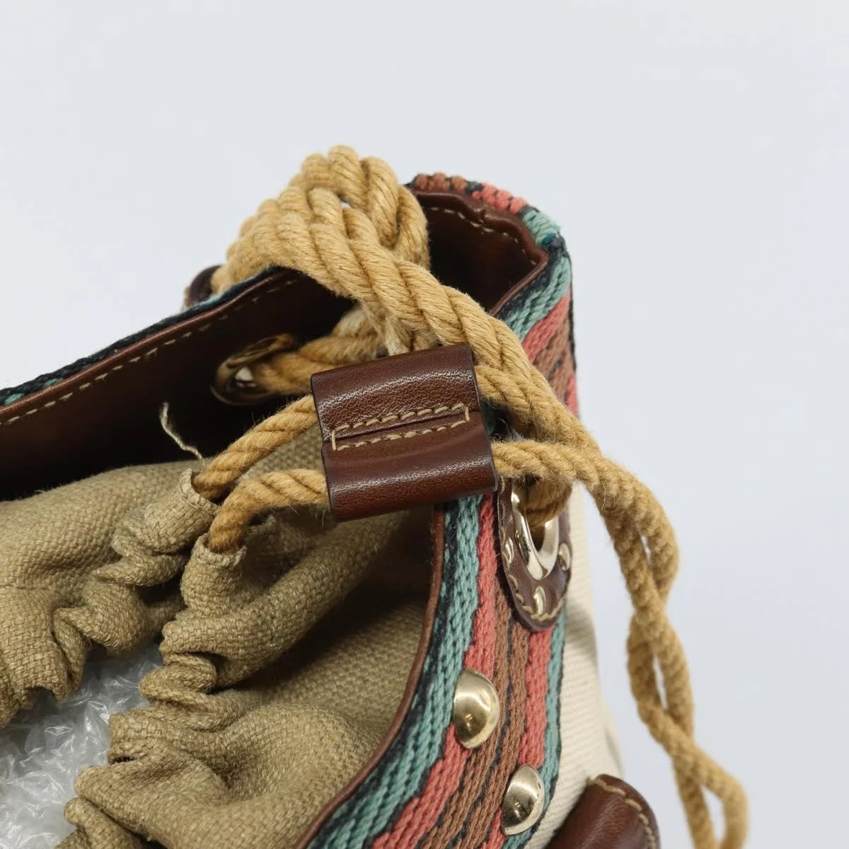 Gucci Vintage Bamboo Shoulder Bag Canvas - Image 13