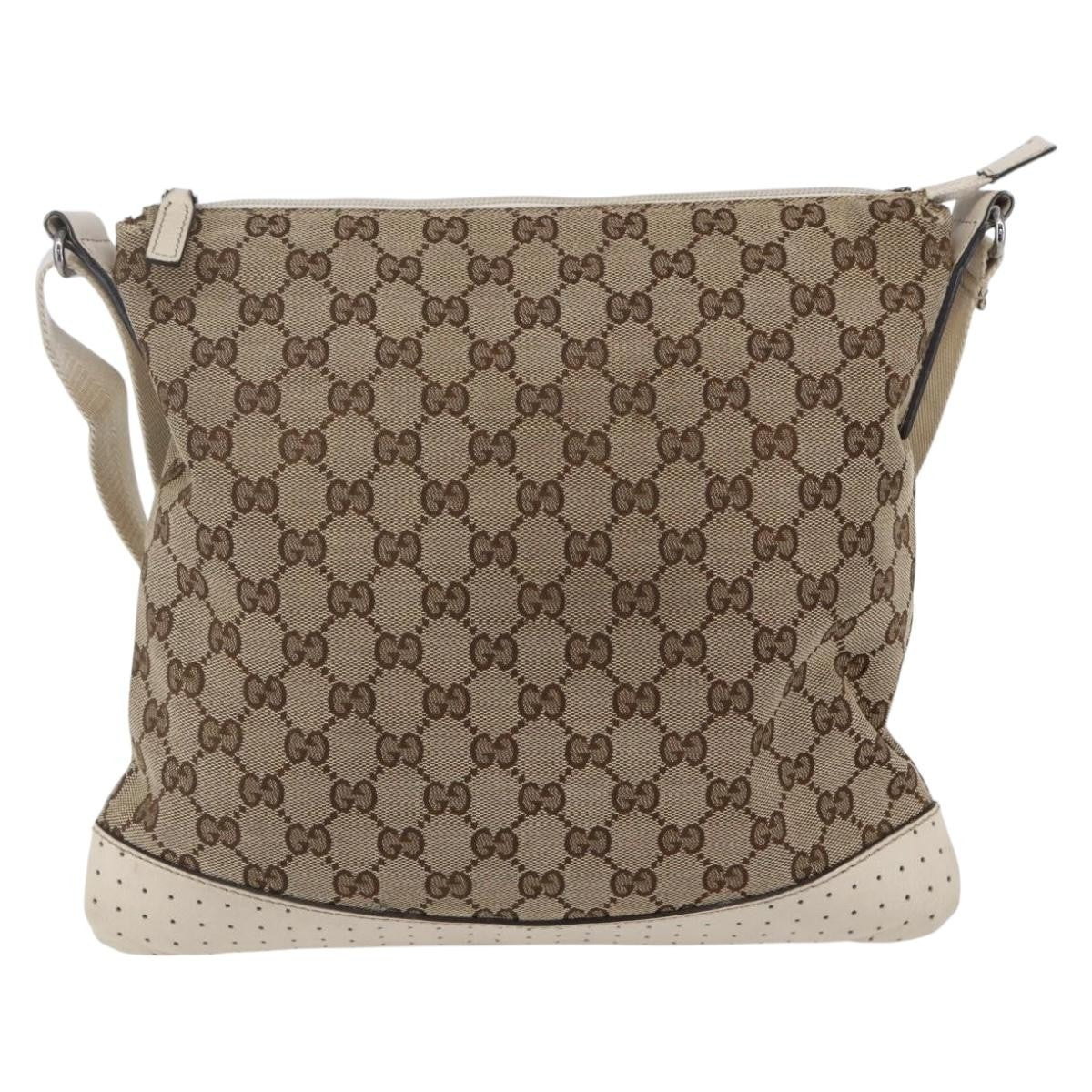 Gucci Zip Messenger Bag GG Canvas with Perforated Leather - Image 2