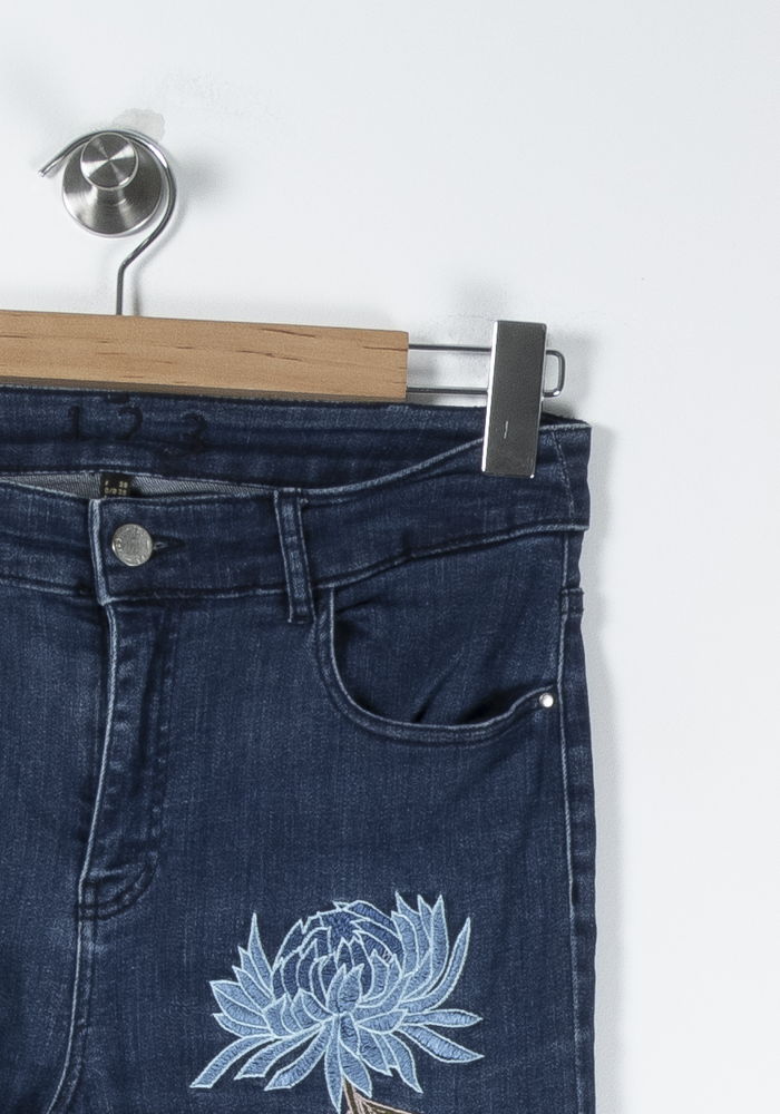 Jean Fleuri Bleu - Taille L/40 - Image 3
