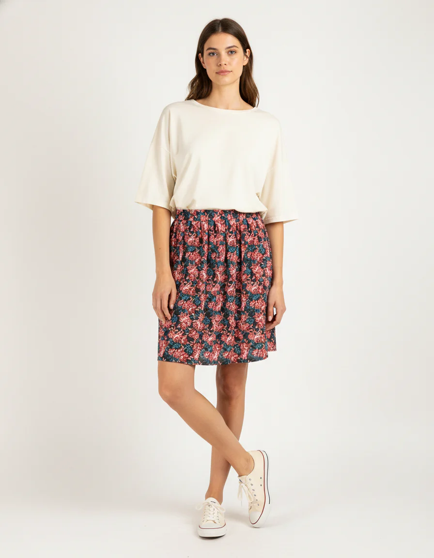 Jupe à motif de fleurs pour l'été - Taille L/40