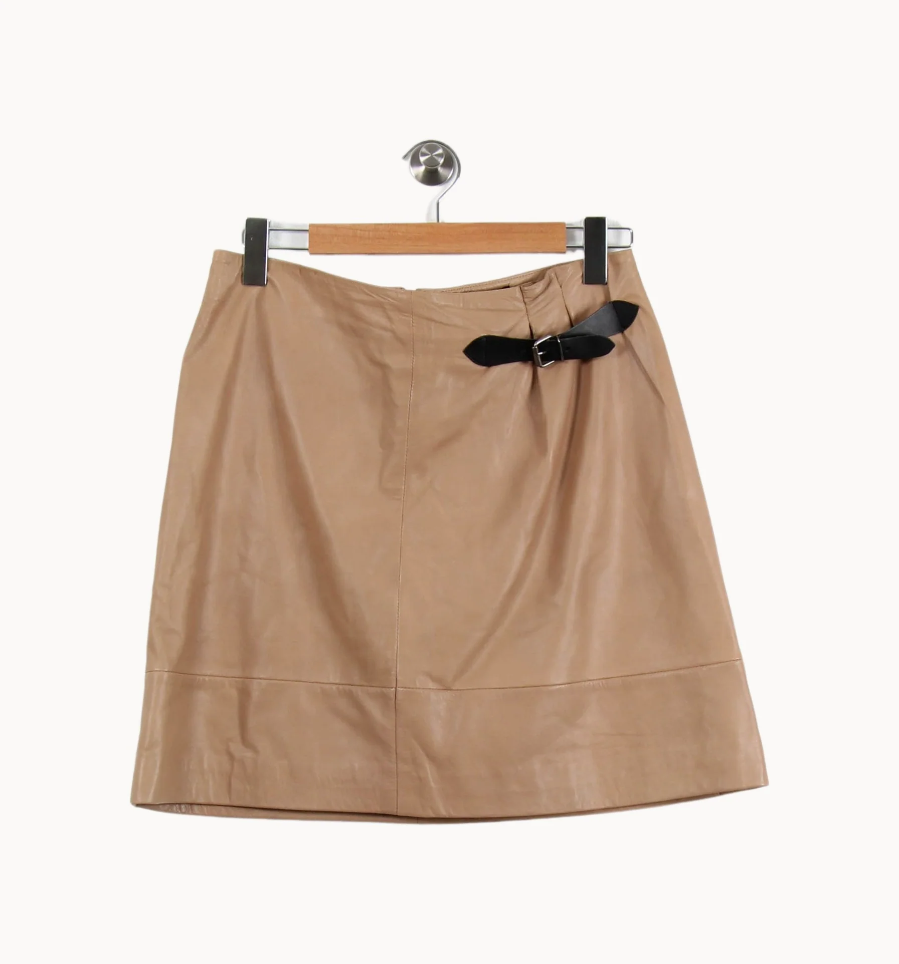 Jupe beige en cuir - Taille L/40 - Image 2