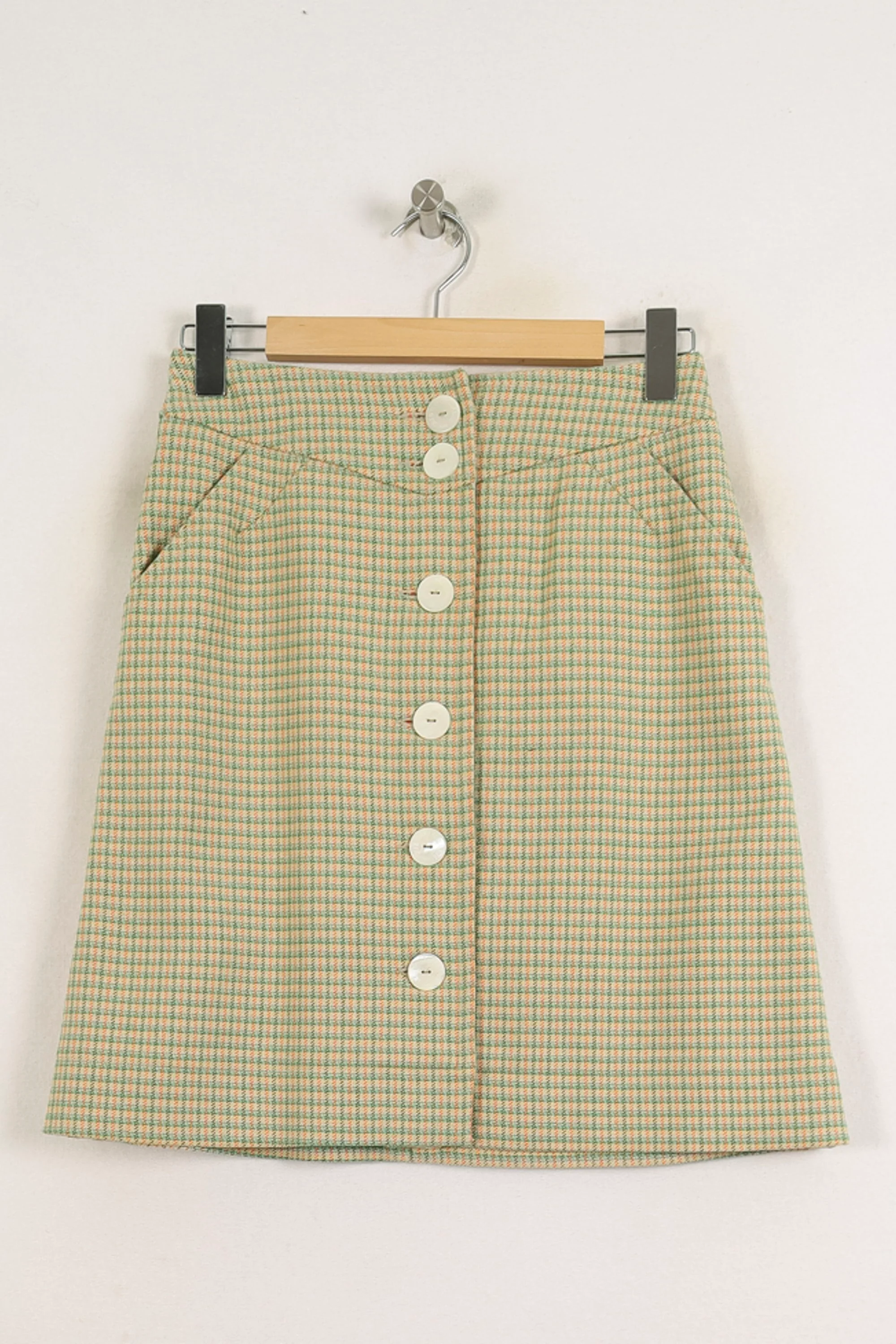 Jupe Boutonnée Vert et Blanc - Taille S/36 - Image 2