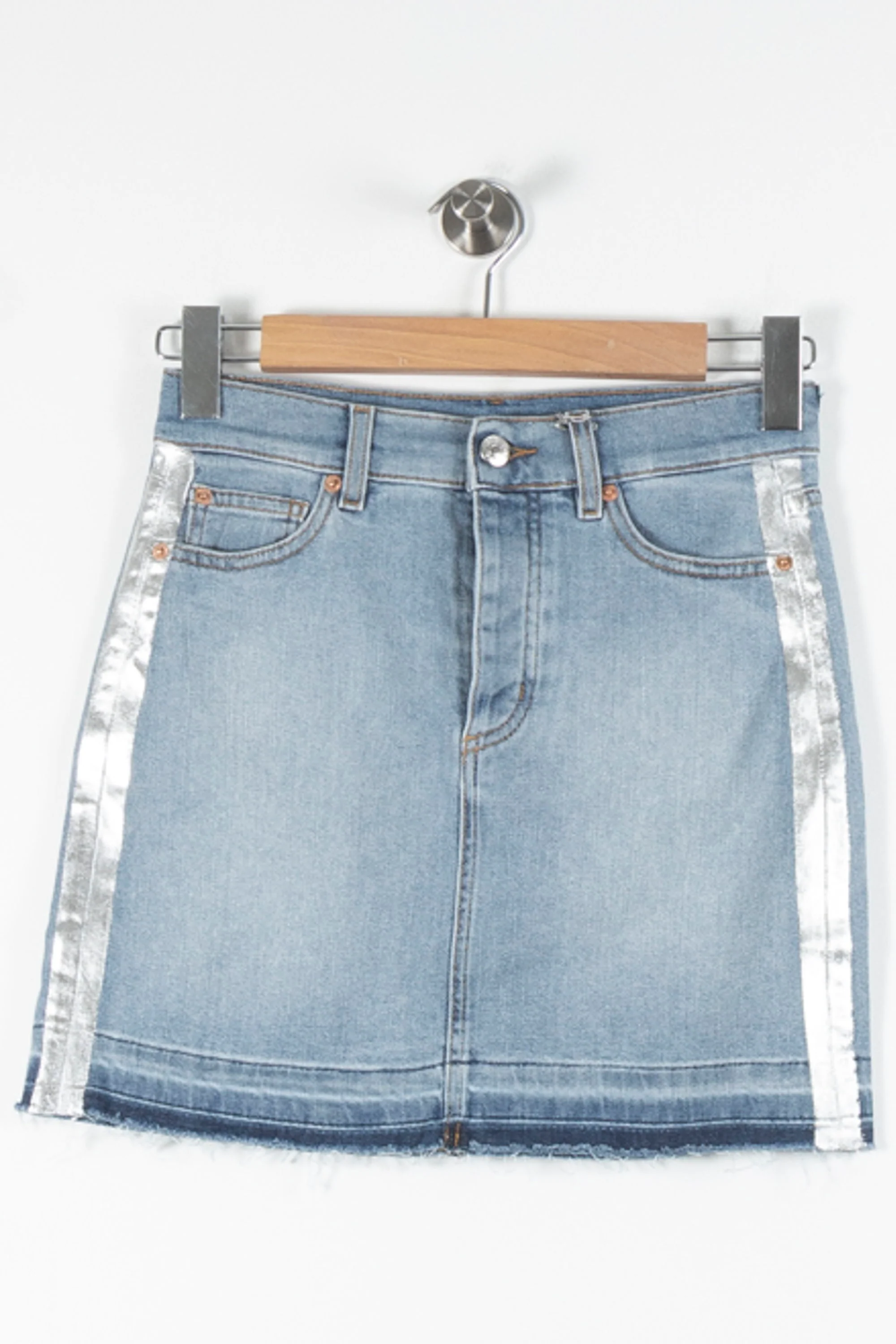 Jupe Courte Bleu et Argenté - Taille XS/34 - Image 2