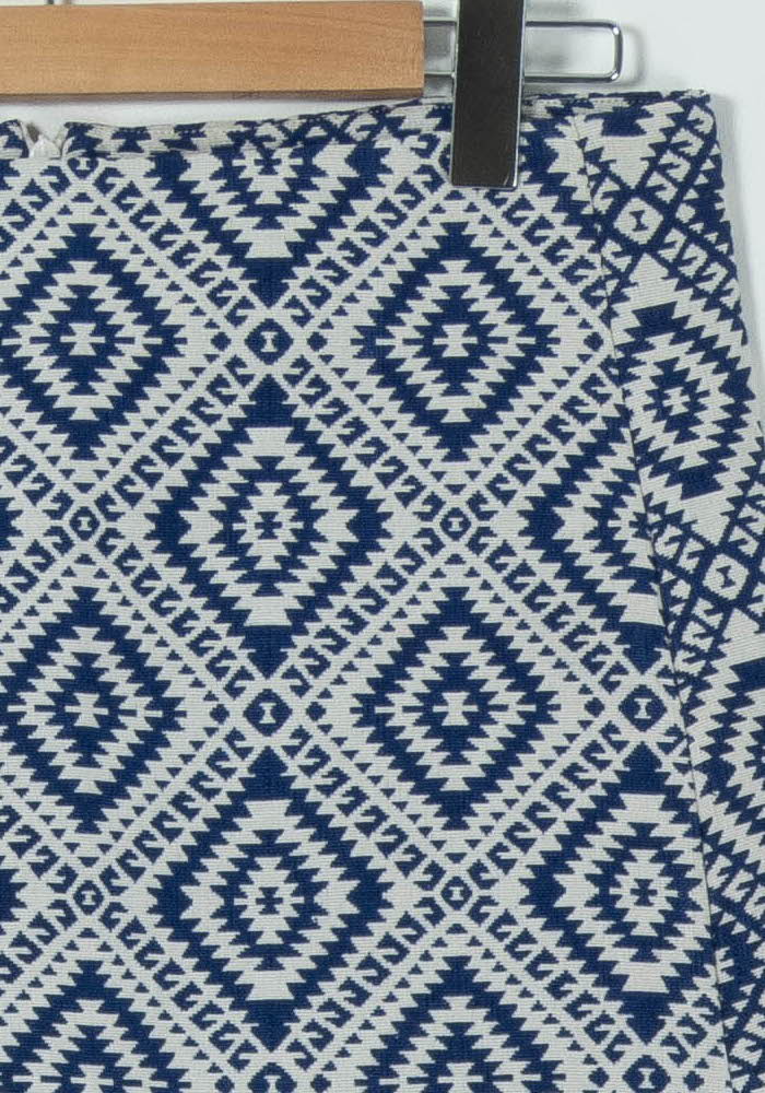 Jupe Courte Bleue et Blanche - Taille M/38 - Image 3