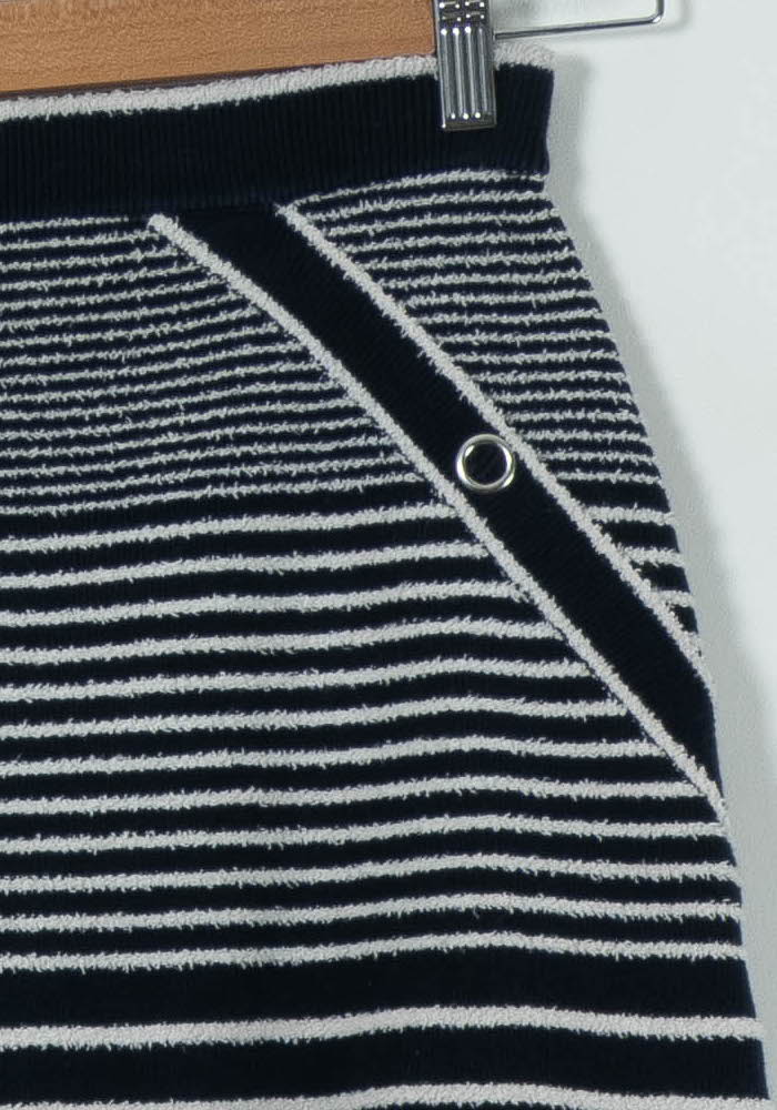 Jupe Courte Bleue et Blanche - Taille XS/34 - Image 3