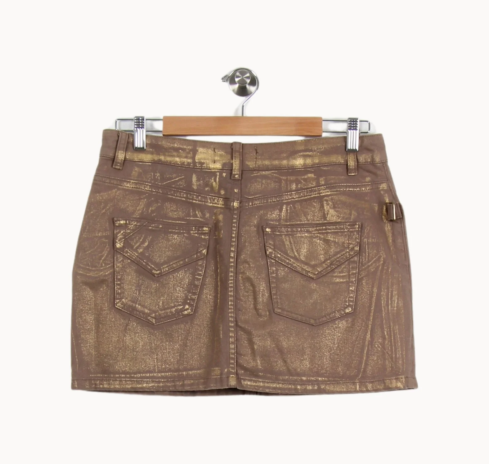 Jupe Courte Marron et Doré - Taille L/40 - Image 4