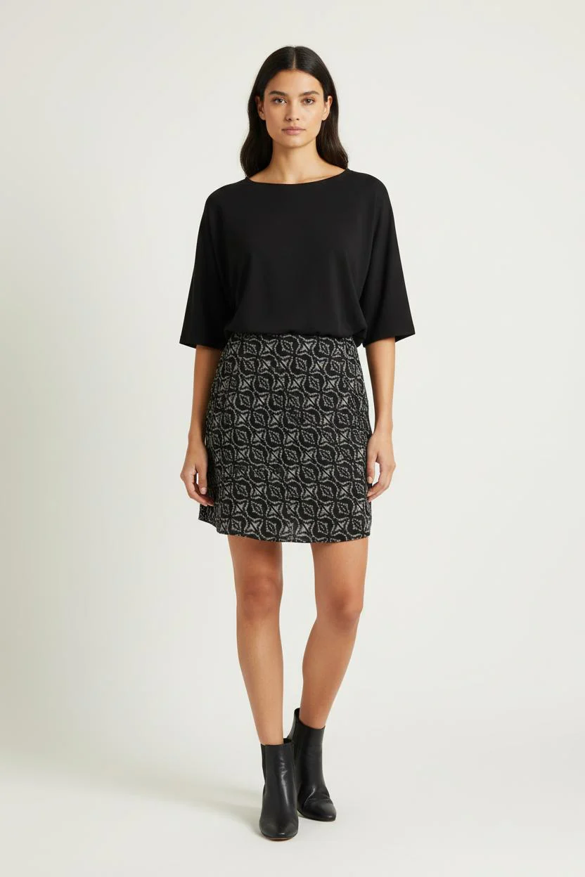 Jupe Courte Noire et Blanche - Taille S/36