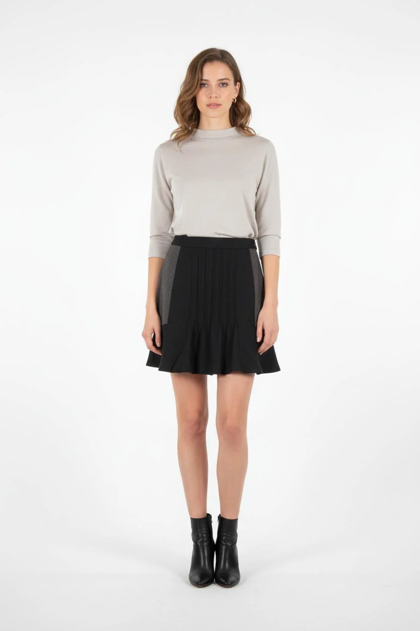 Jupe Courte Noire et Grise - Taille S/36