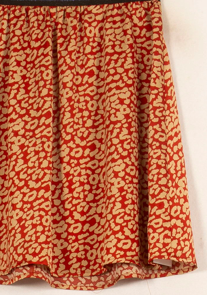 Jupe Courte Rouge et Beige - Taille M/38 - Image 3