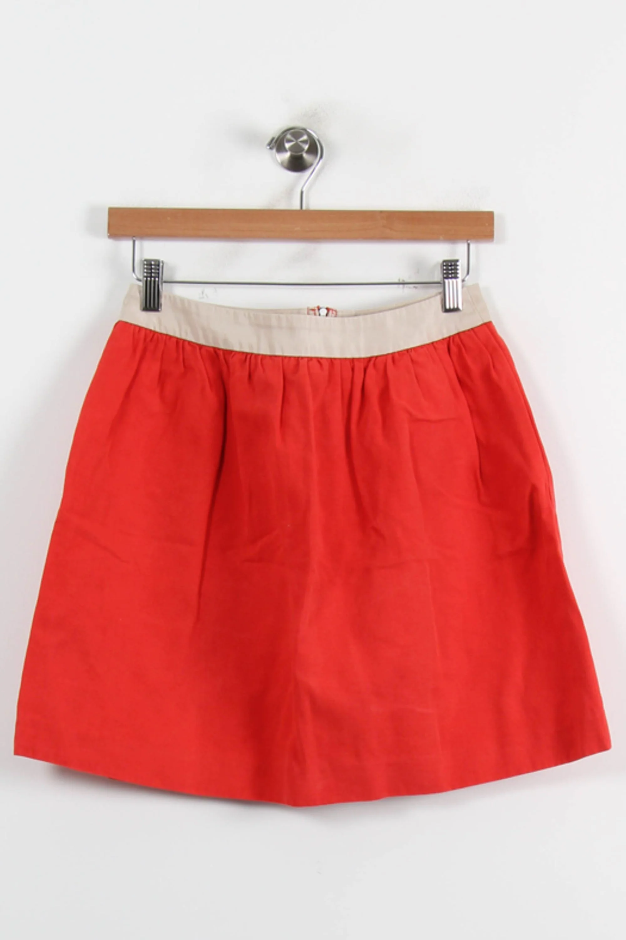Jupe Courte Rouge et Beige - Taille S/36 - Image 2