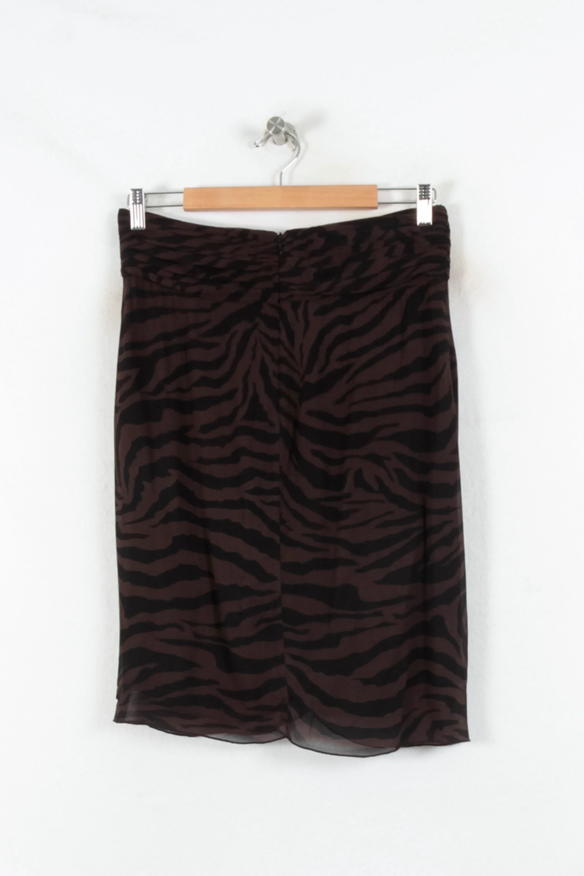 Jupe Drapée Marron et Noir - Taille L/40 - Image 4