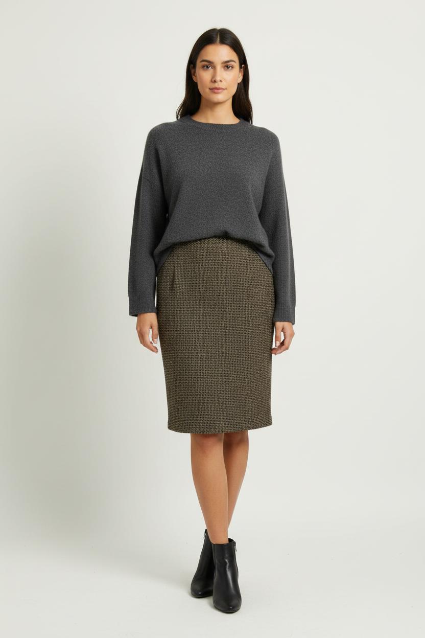 Jupe Droite Marron - Taille L/40