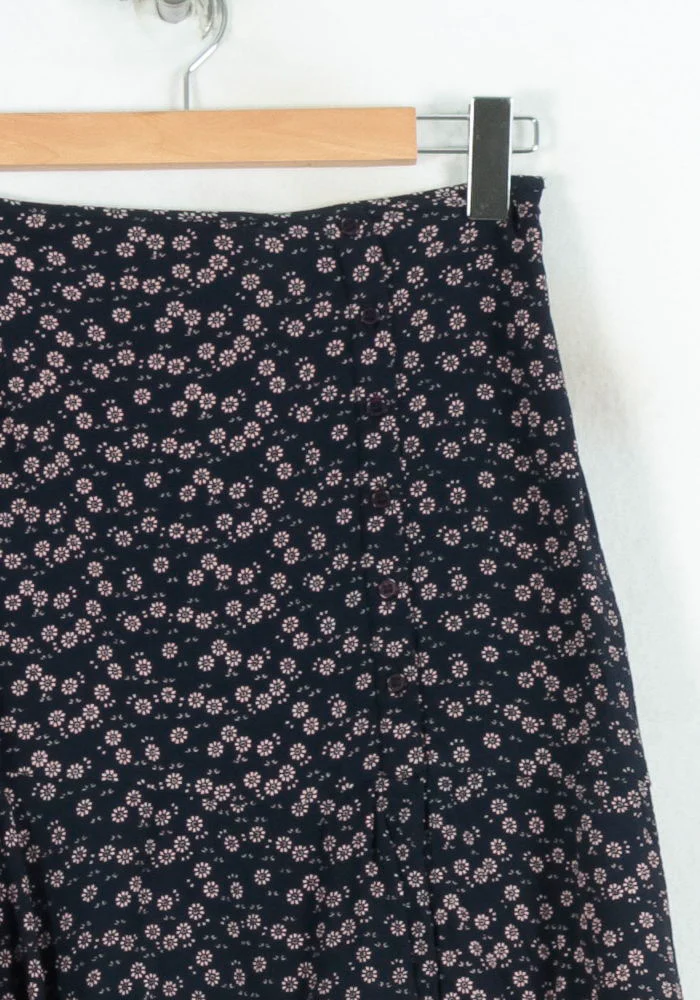Jupe Fleurie Bleue et Beige - Taille M/38 - Image 3