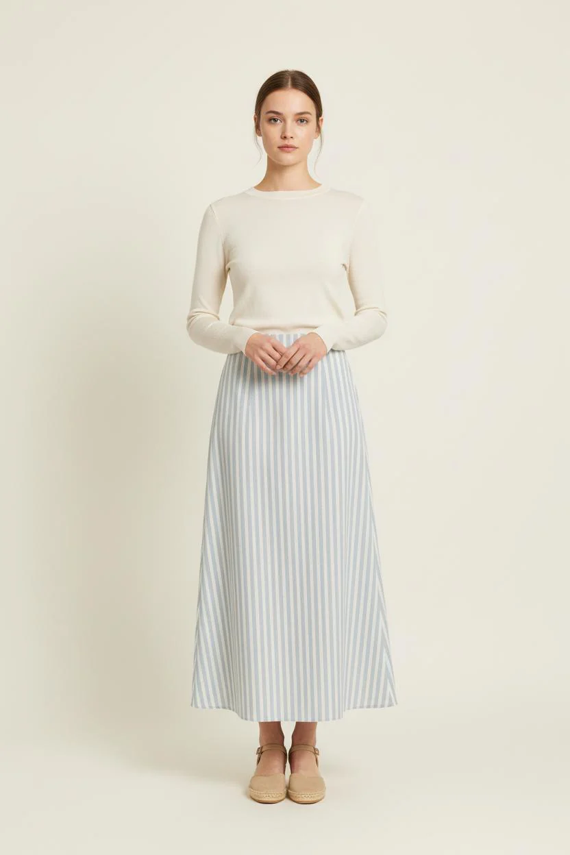 Jupe Longue Bleu et Blanc - Taille XL/42