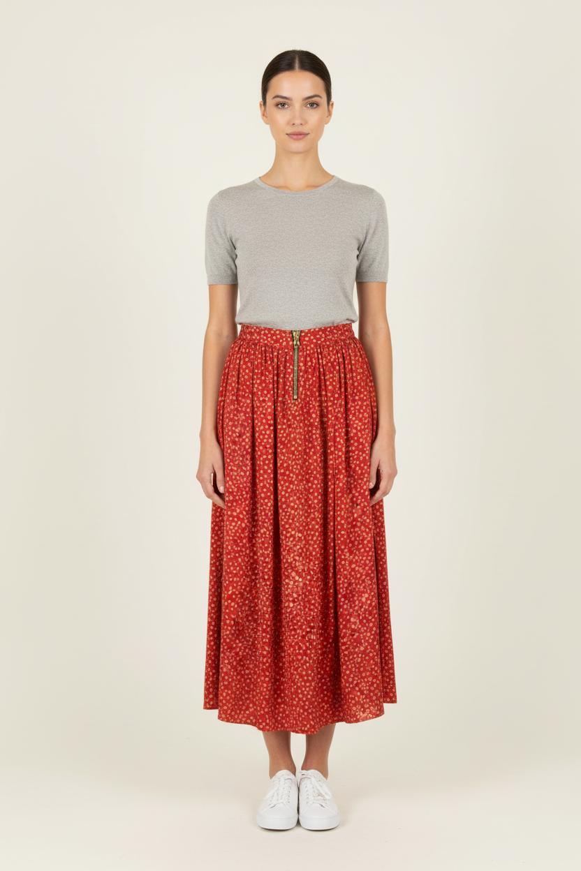 Jupe Longue Rouge et Jaune - Taille L/40