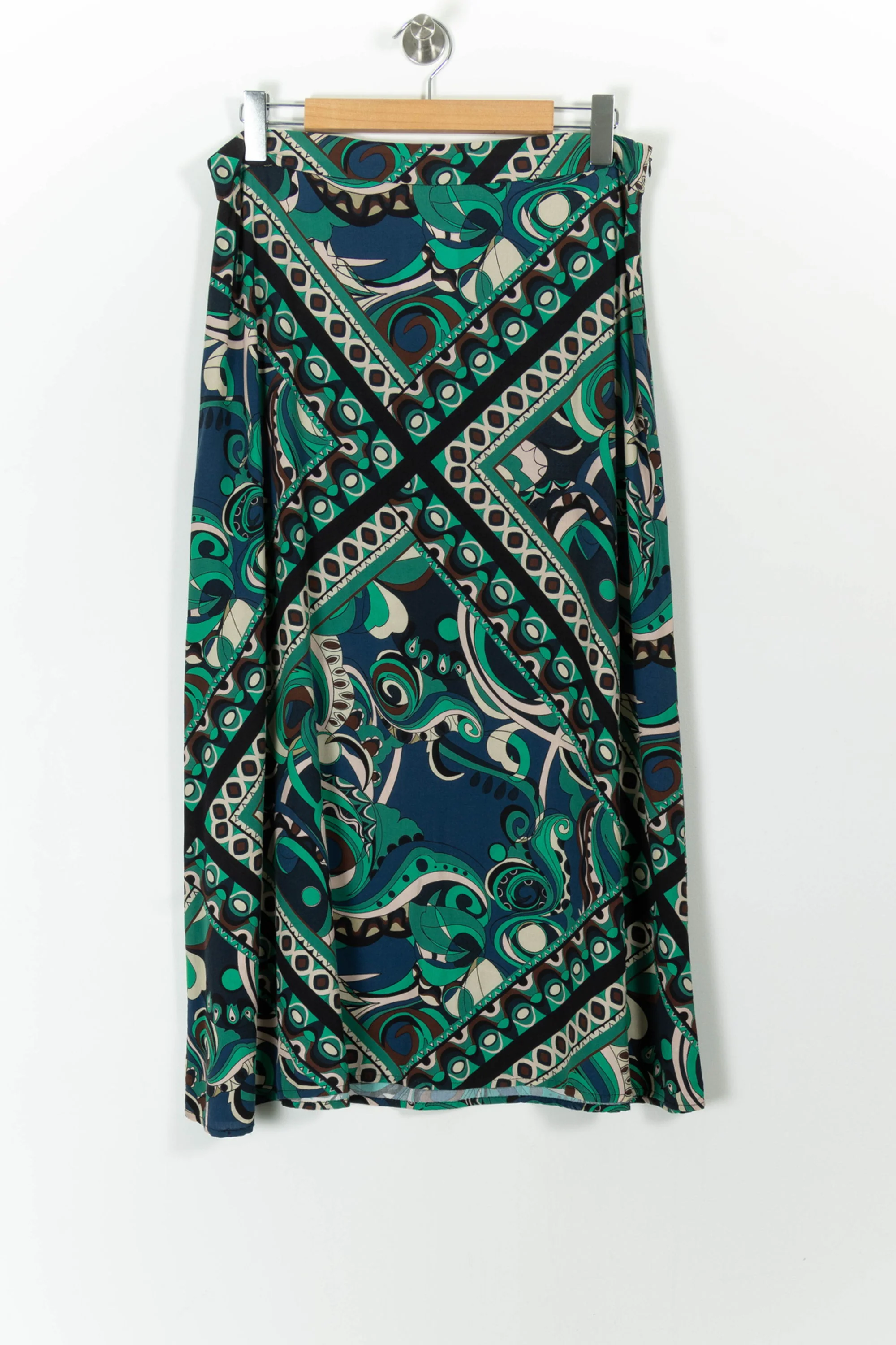 Jupe Mi-longue Verte et Bleue - Taille XL/42 - Image 2