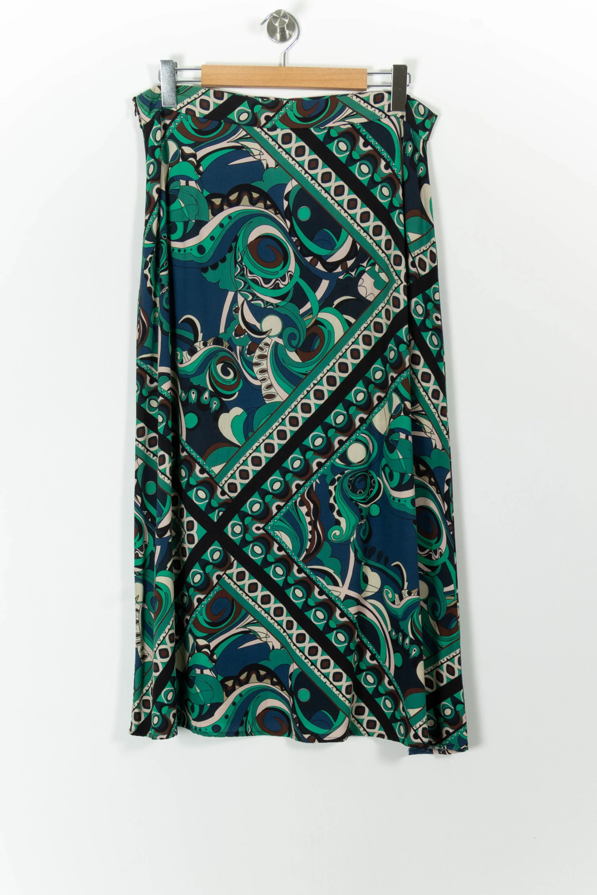 Jupe Mi-longue Verte et Bleue - Taille XL/42 - Image 4