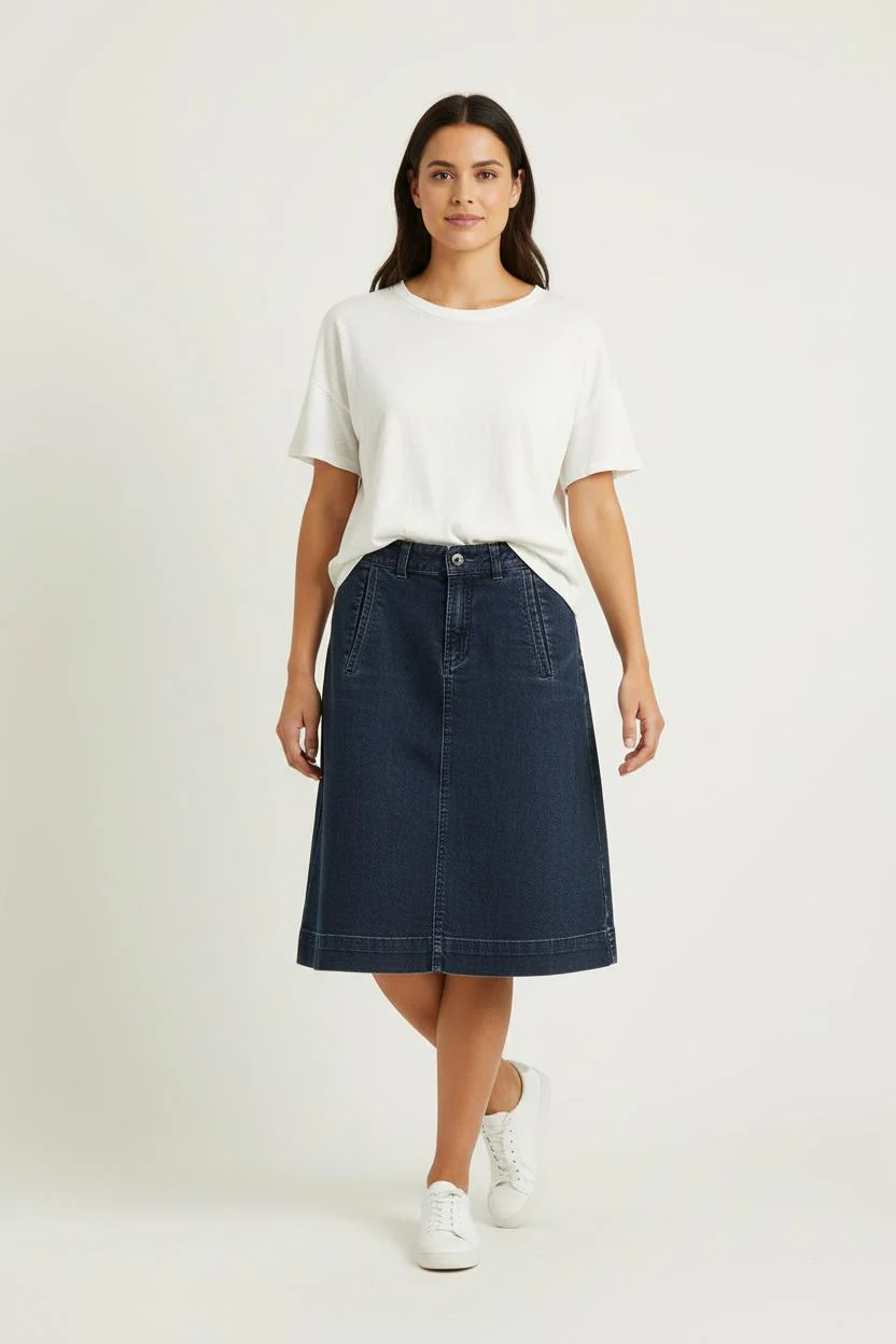 Jupe Midi Bleue - Taille S/36