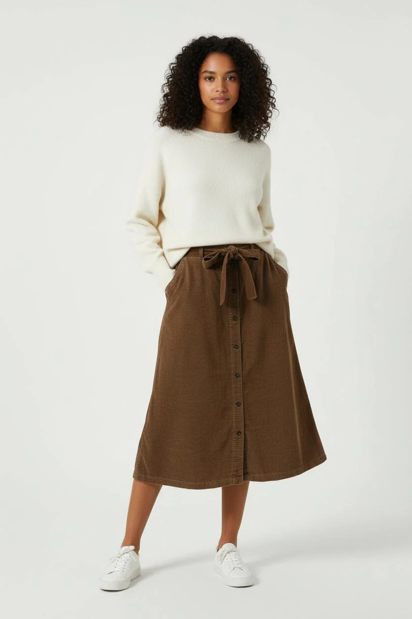 Jupe Midi Marron - Taille L/40