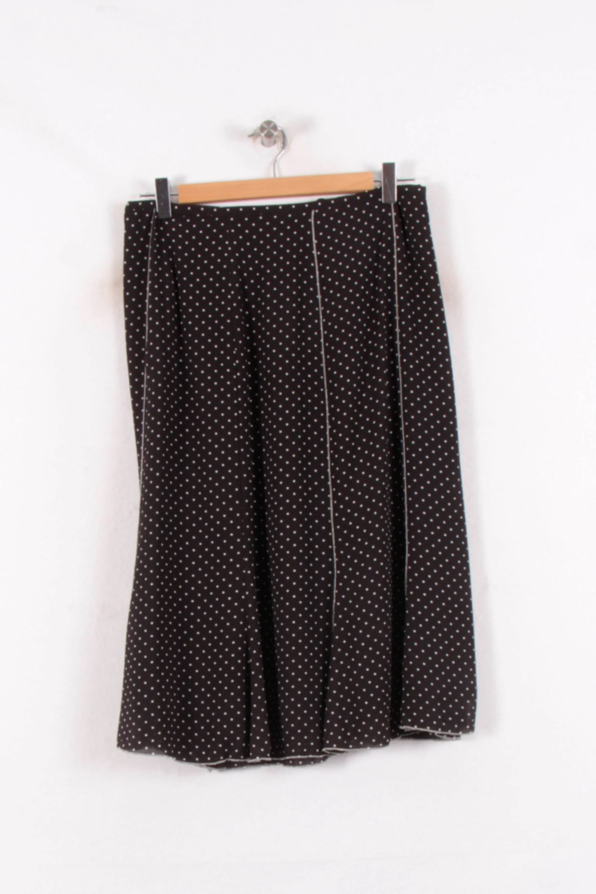 Jupe Midi Noire à Pois Blancs - Taille L/40 - Image 4