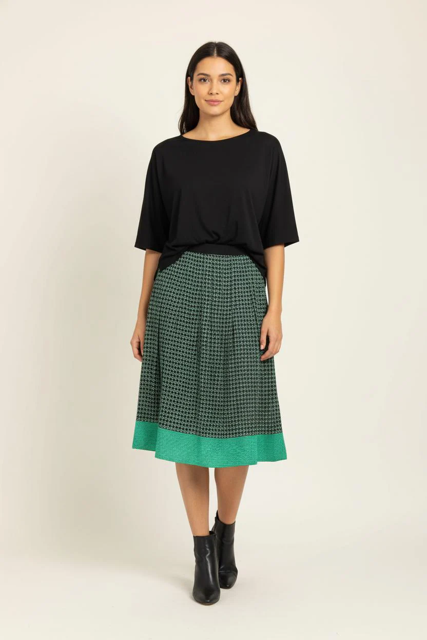 Jupe Midi Noire et Verte - Taille XL/42