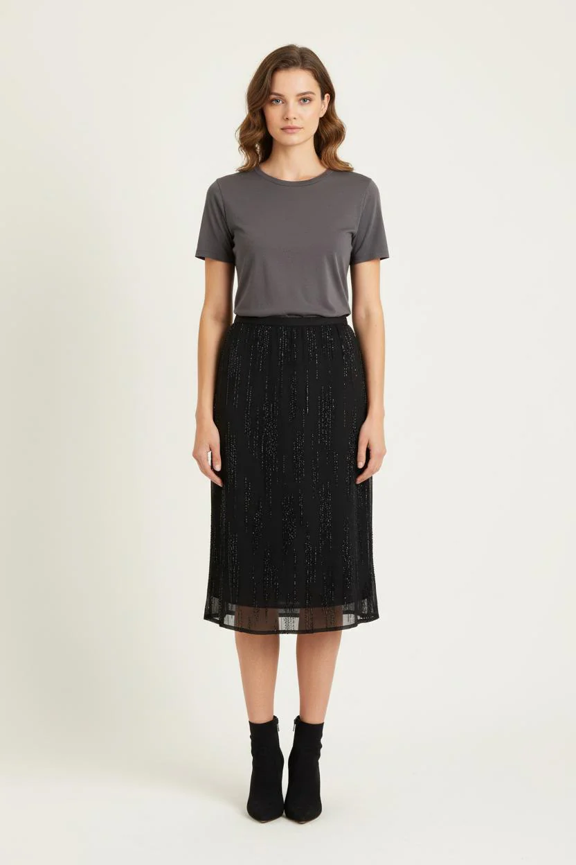 Jupe Midi Noire - Taille XXXL/46