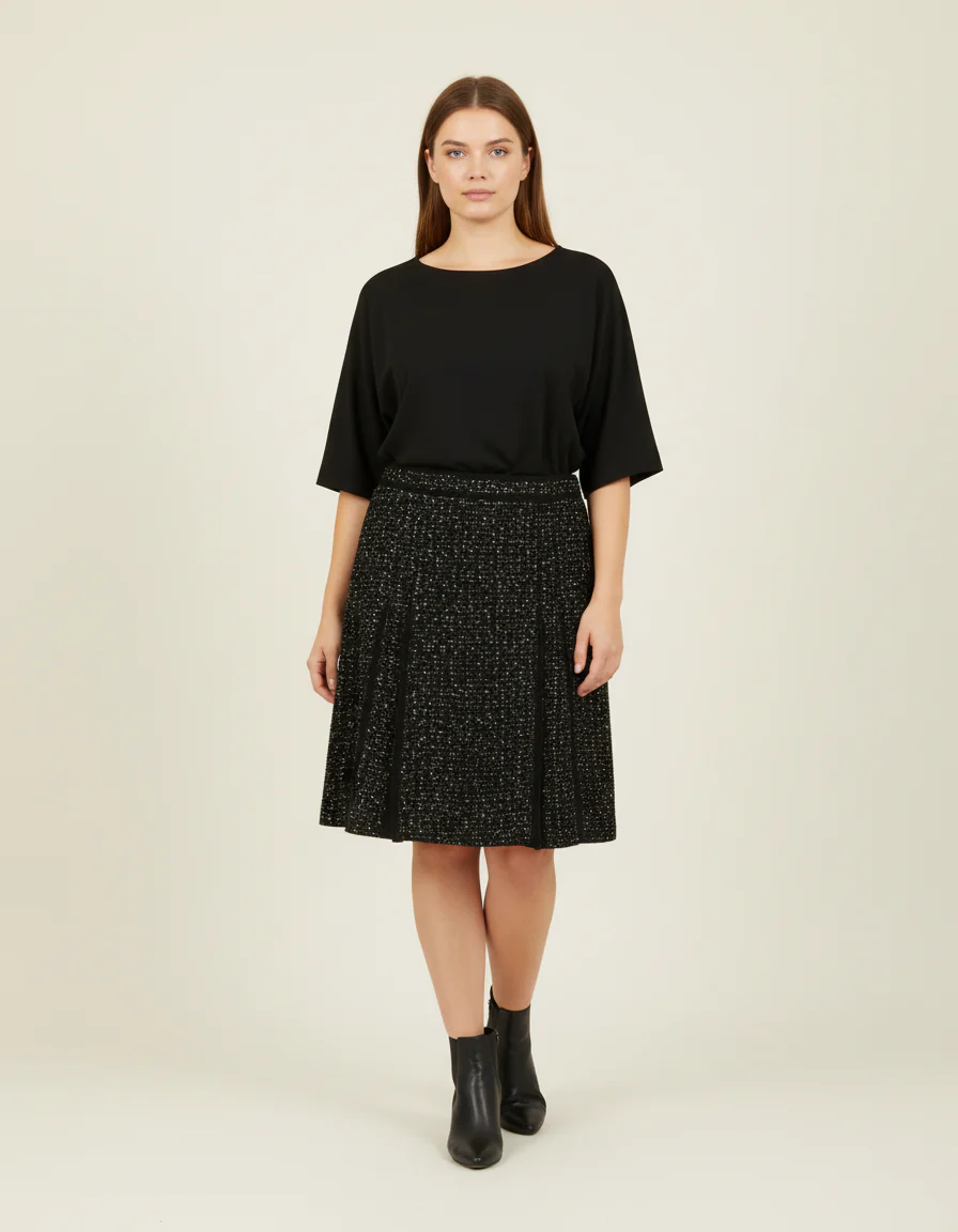 Jupe noire avec détails blancs - Taille XL/42