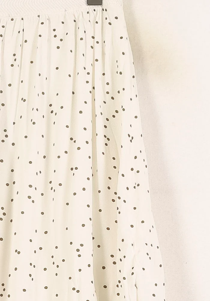 Jupe Plissée Blanche à Pois Noirs - Taille S/36 - Image 3