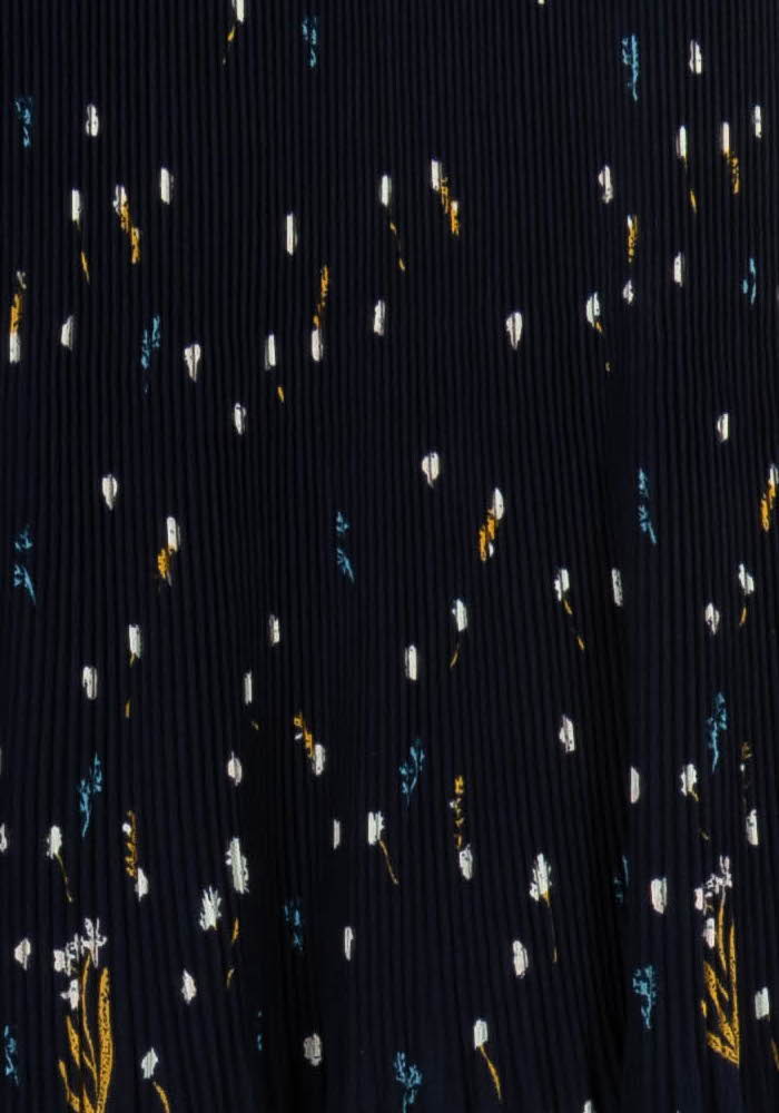 Jupe Plissée Bleu Marine et Jaune - Taille S/36 - Image 3