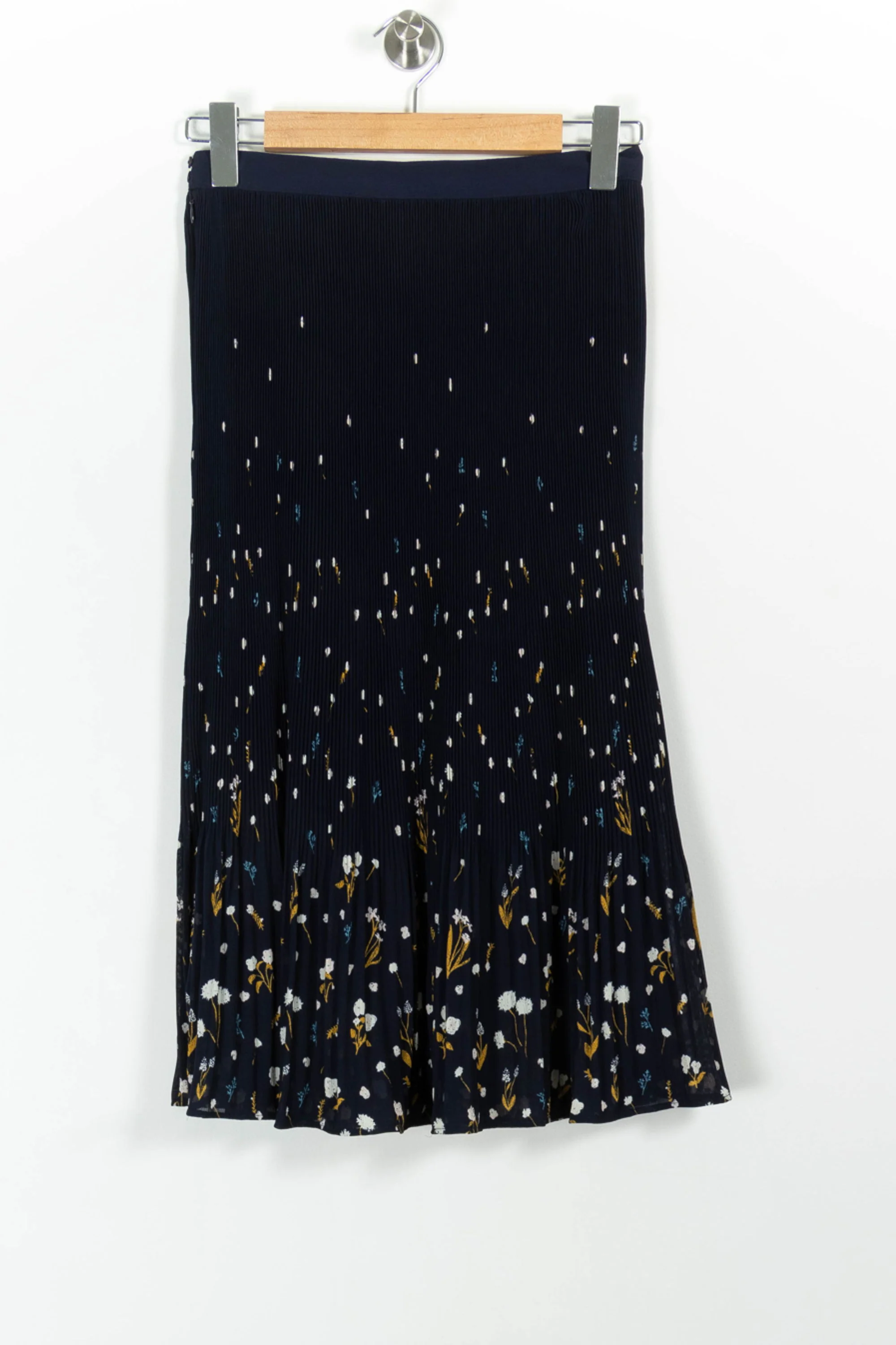 Jupe Plissée Bleu Marine et Jaune - Taille S/36 - Image 4