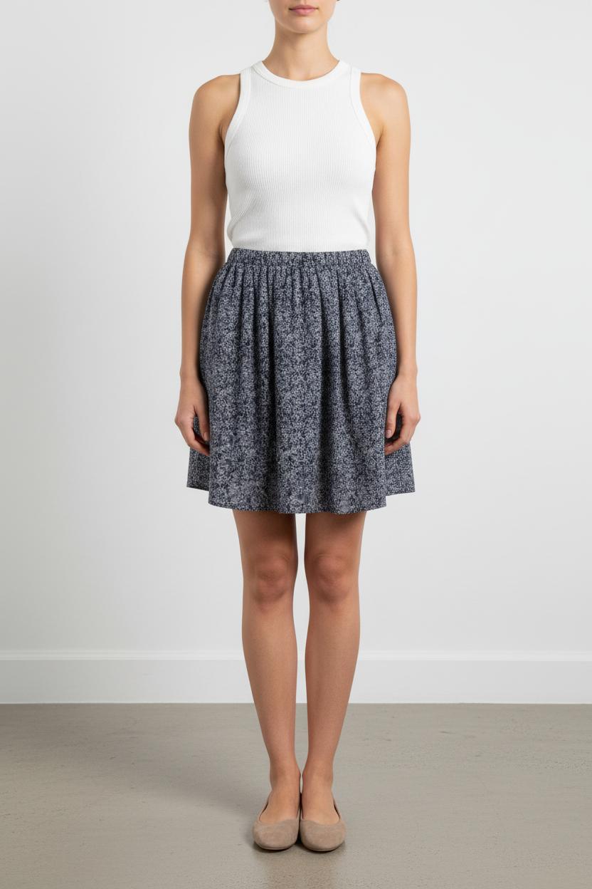 Jupe Plissée Bleue et Blanche - Taille L/40