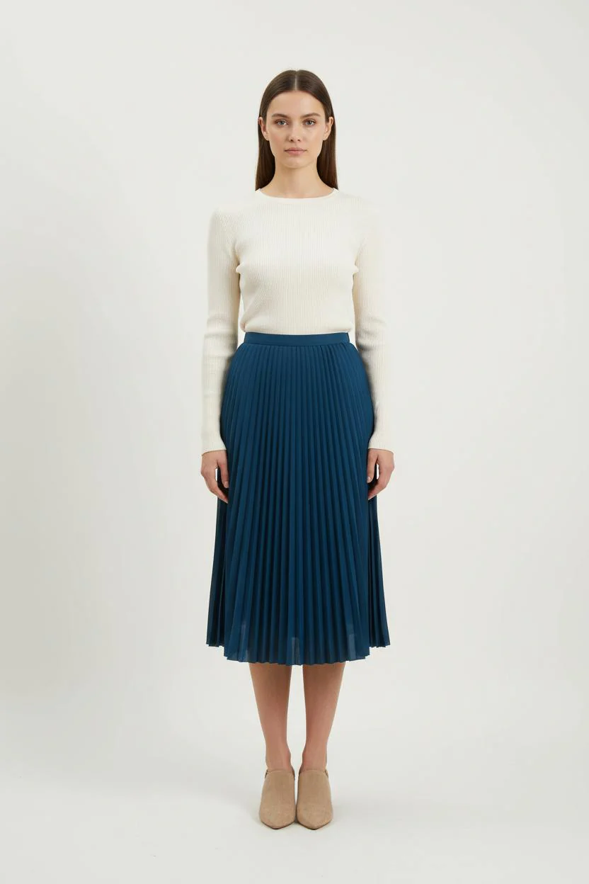 Jupe Plissée Bleue - Taille XS/34