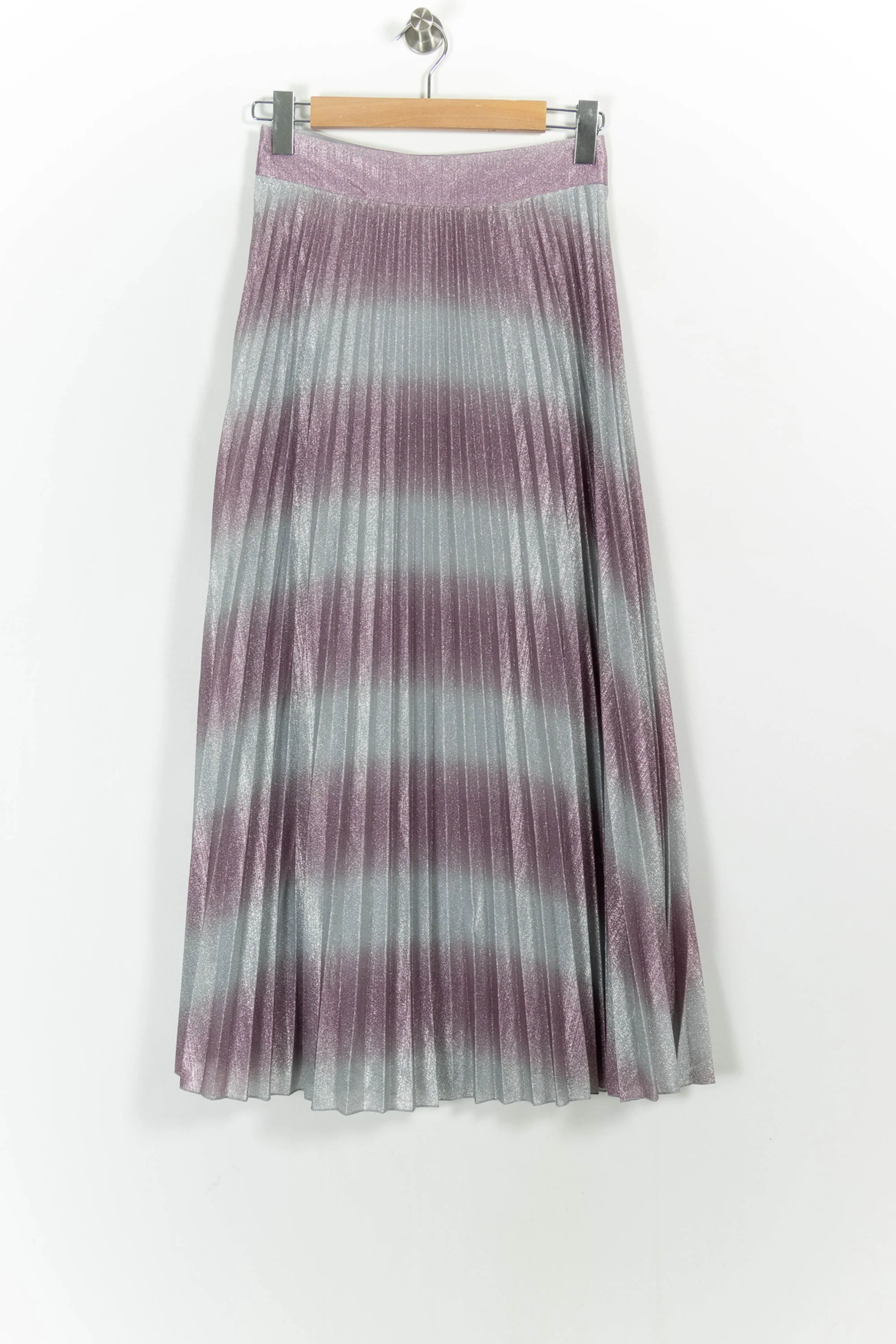 Jupe Plissée Mauve et Grise - Taille S/36 - Image 4