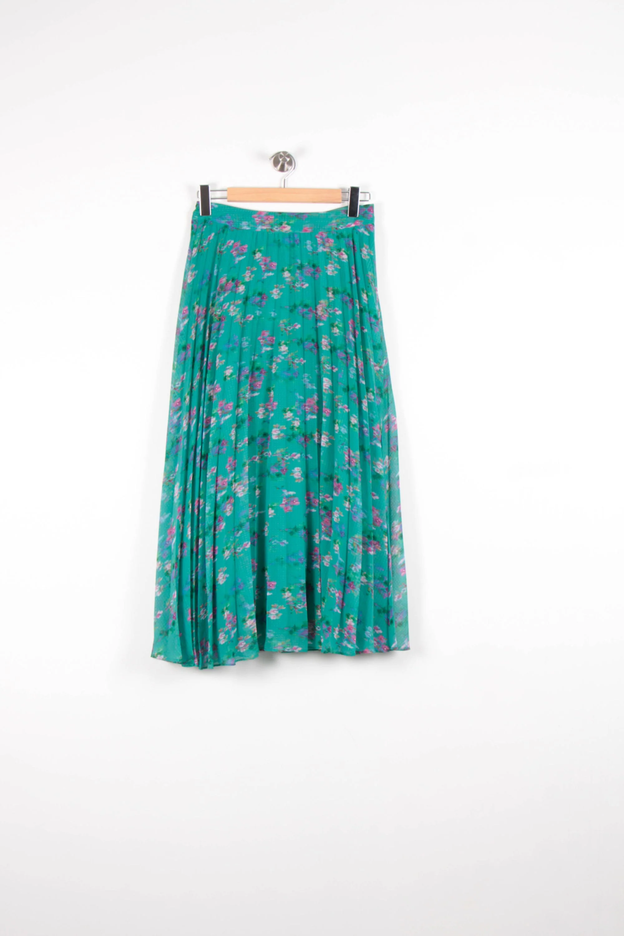 Jupe Plissée Verte et Rose - Taille M/38 - Image 2