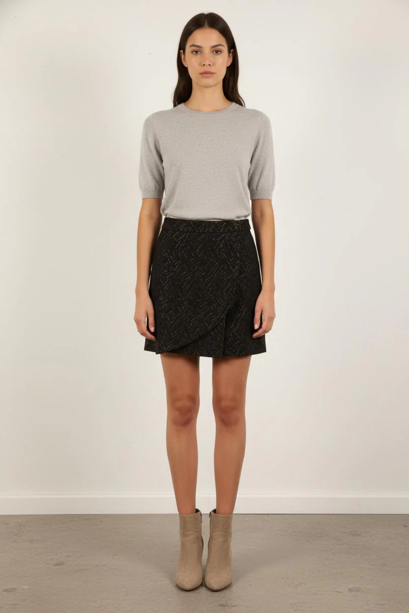 Jupe Portefeuille Noire - Taille S/36