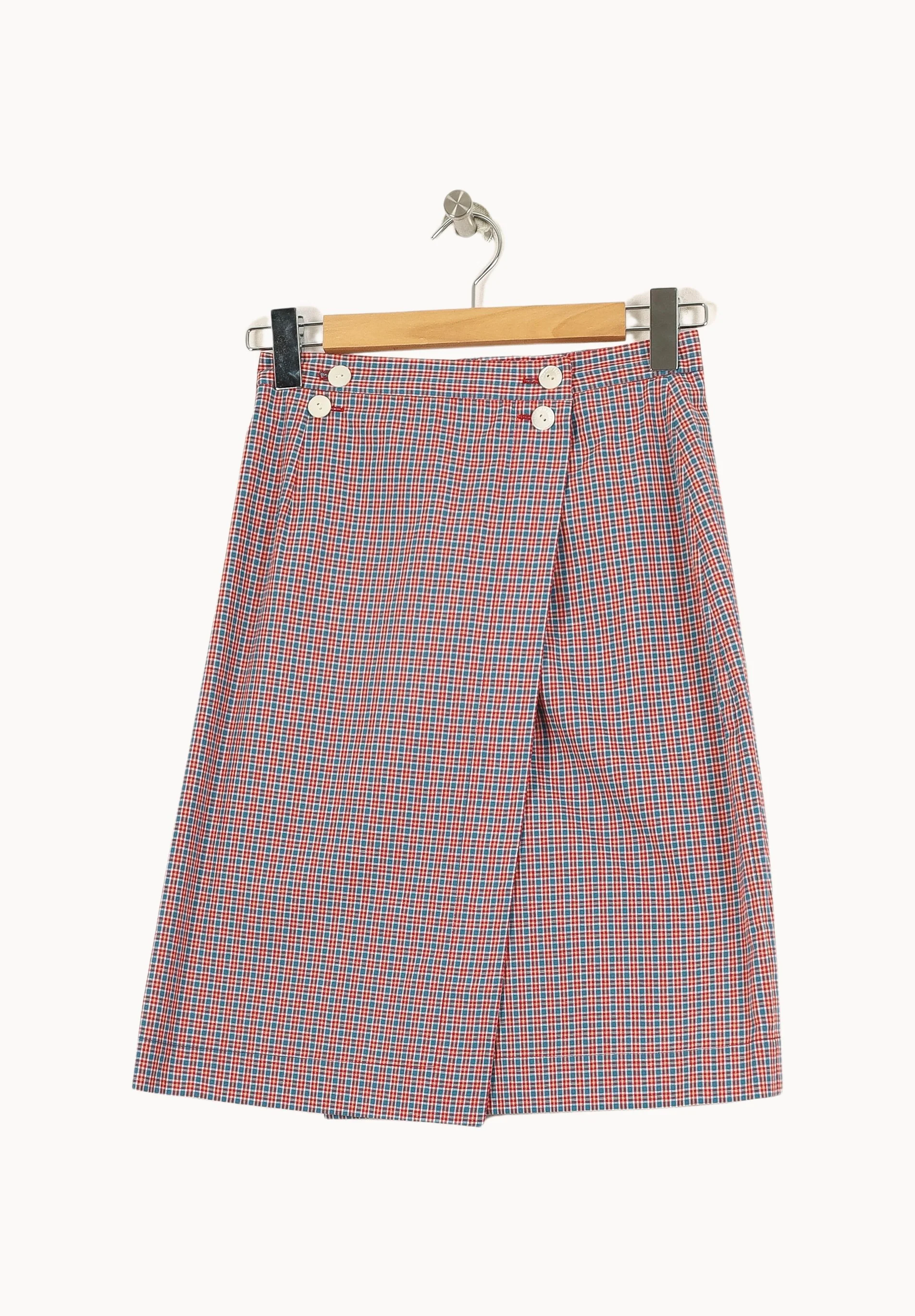 Jupe Portefeuille Rouge et Bleu - Taille S/36 - Image 2