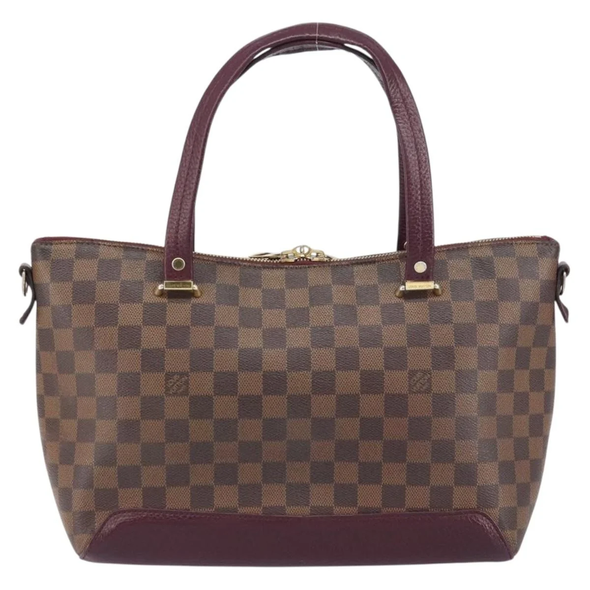 Louis Vuitton Hyde Park Handbag Damier with Leather - Image 2