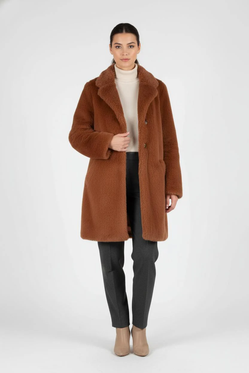 Manteau Fourrure Orange - Taille XS/34