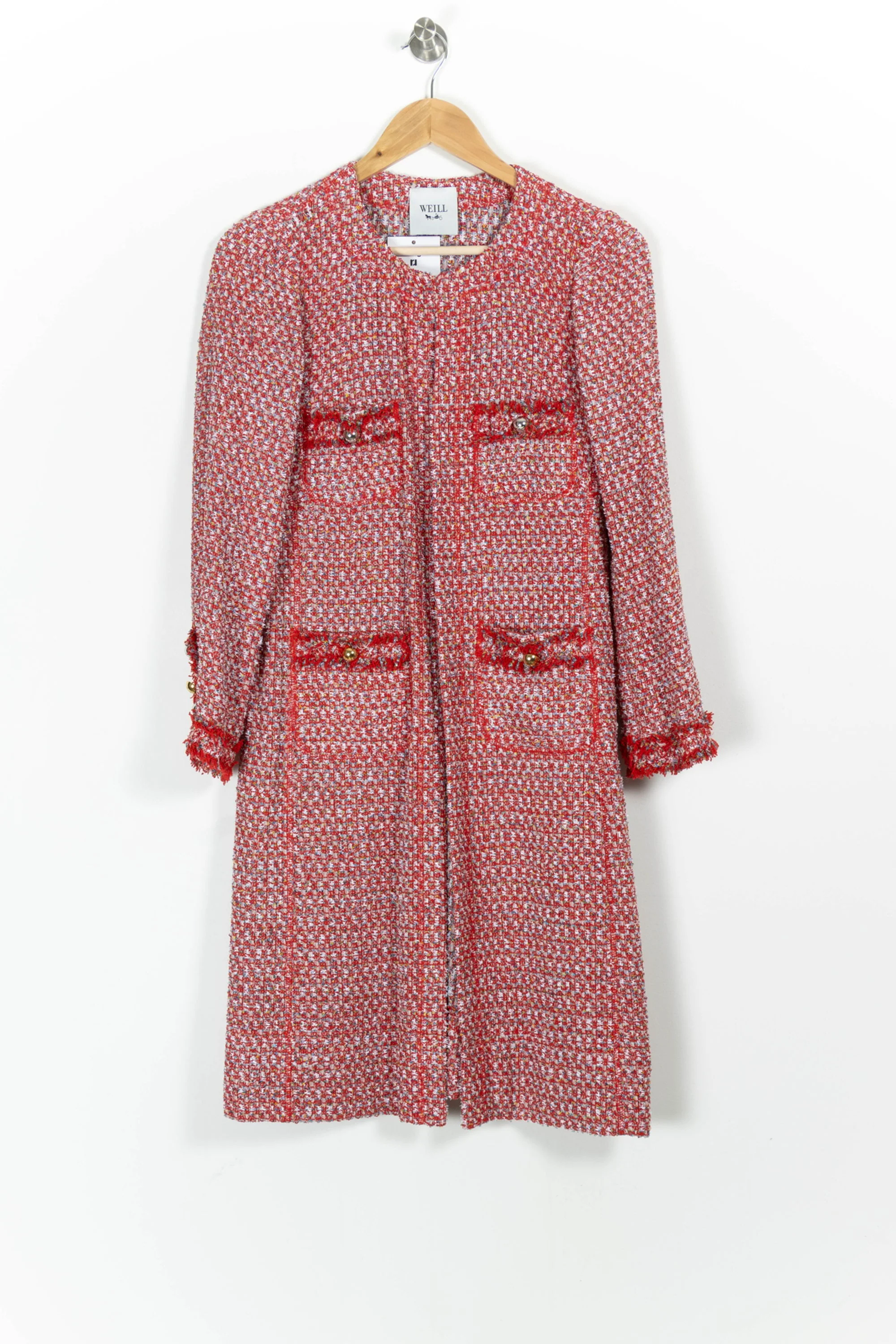 Manteau Long Rouge et Blanc - Taille XL/42 - Image 2